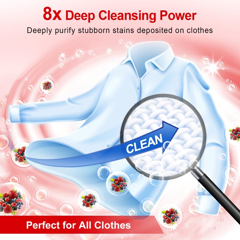 Binbata Laundry Detergent Sheets, Up To 128 Loads Berry Scent Hypoallergenic Eco-Friendly, Biodegradable Plastic Free Liquidless Laundry Sheets Suitable for Sensitive Skin - Image 2